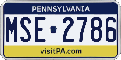 PA license plate MSE2786