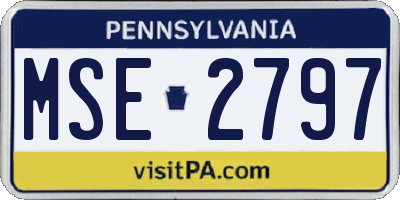 PA license plate MSE2797