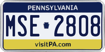 PA license plate MSE2808