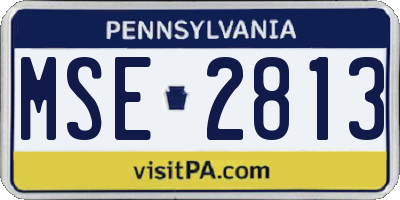 PA license plate MSE2813