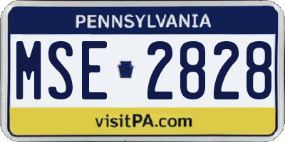 PA license plate MSE2828