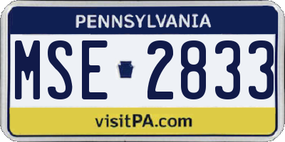 PA license plate MSE2833