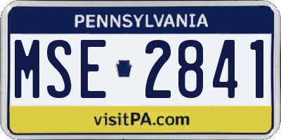 PA license plate MSE2841