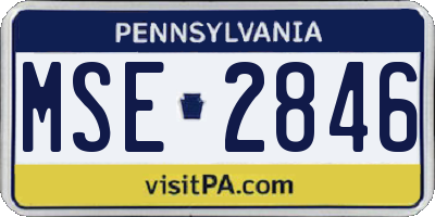 PA license plate MSE2846