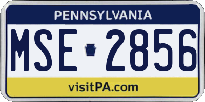 PA license plate MSE2856