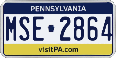 PA license plate MSE2864