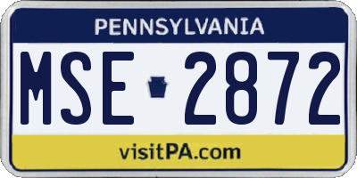 PA license plate MSE2872