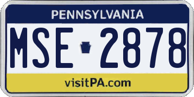 PA license plate MSE2878