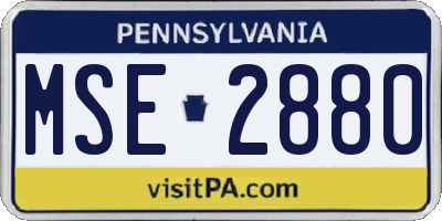 PA license plate MSE2880