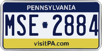 PA license plate MSE2884