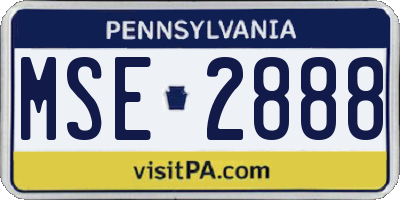 PA license plate MSE2888
