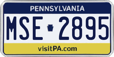 PA license plate MSE2895