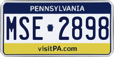 PA license plate MSE2898