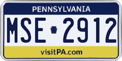 PA license plate MSE2912