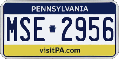 PA license plate MSE2956