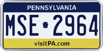 PA license plate MSE2964