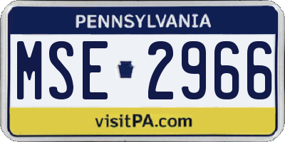 PA license plate MSE2966