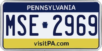 PA license plate MSE2969