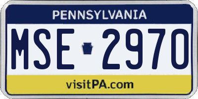 PA license plate MSE2970