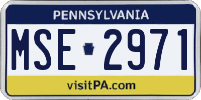 PA license plate MSE2971