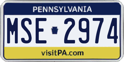 PA license plate MSE2974