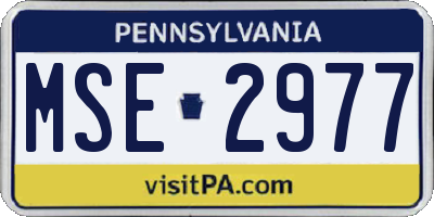 PA license plate MSE2977