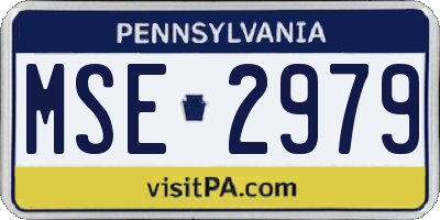 PA license plate MSE2979