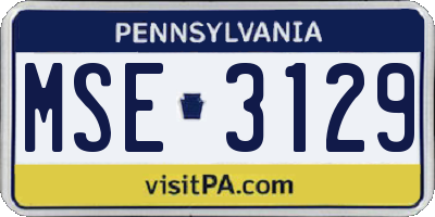 PA license plate MSE3129