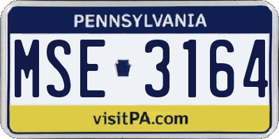 PA license plate MSE3164