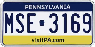 PA license plate MSE3169