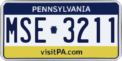 PA license plate MSE3211
