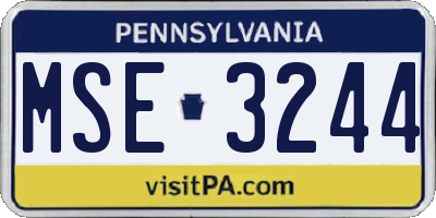 PA license plate MSE3244