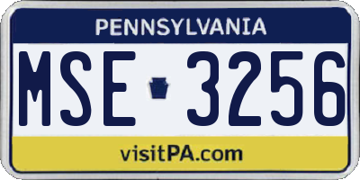 PA license plate MSE3256