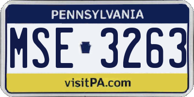 PA license plate MSE3263