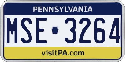 PA license plate MSE3264