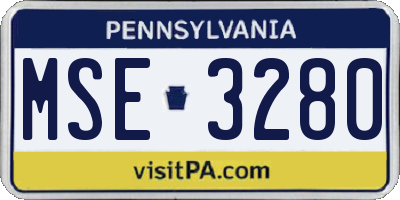 PA license plate MSE3280