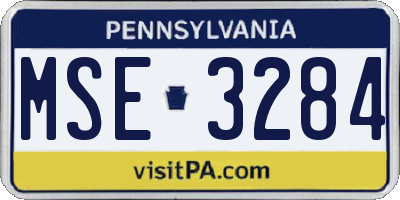 PA license plate MSE3284