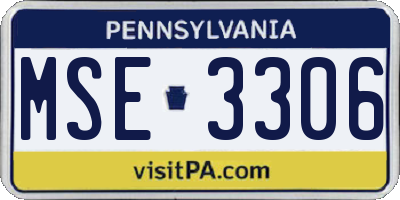 PA license plate MSE3306