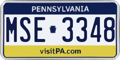 PA license plate MSE3348