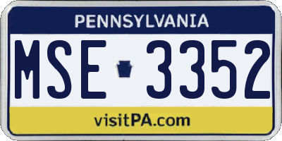 PA license plate MSE3352