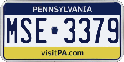 PA license plate MSE3379