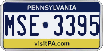 PA license plate MSE3395