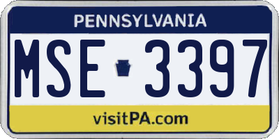 PA license plate MSE3397