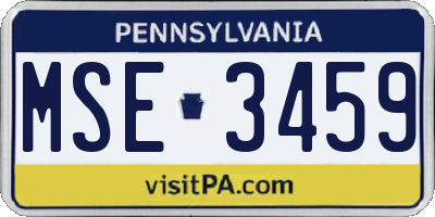 PA license plate MSE3459