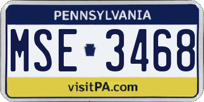 PA license plate MSE3468