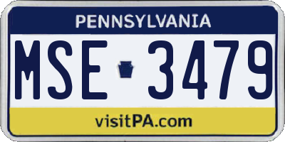 PA license plate MSE3479