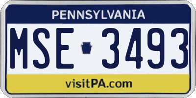 PA license plate MSE3493