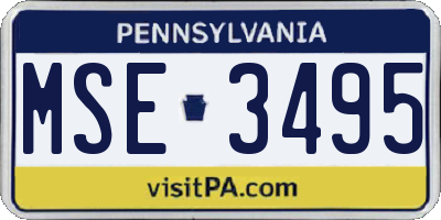 PA license plate MSE3495