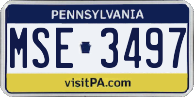 PA license plate MSE3497