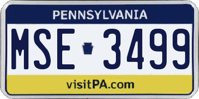 PA license plate MSE3499